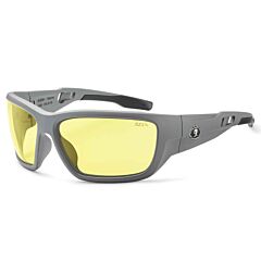 Ergodyne 57150 Skullerz Baldr Safety Glasses, Matte Gray, Yellow Lens, 1/Each