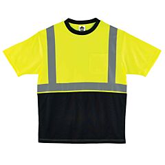 Ergodyne 22508 Glowear 8289Bk Type R Class 2 Black Front T-Shirt, Lime, 4X-Large, 1/Each