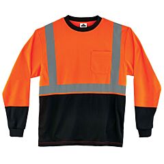 Ergodyne 22719 Glowear 8291Bk Type R Class 2 Black Frontlong Sleeve T-Shirt, Orange, 5X-Large, 1/Each