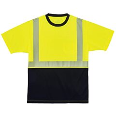 Ergodyne 22534 Glowear 8280Bk Type R Class 2 Black Front Performance T-Shirt, Lime, Large, 1/Each
