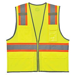 Ergodyne 24147 Glowear 8246Z Type R Class 2 Two-Tone Mesh Vest W/ Reflective, Lime, 2Xl/3Xl, 1/Each