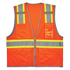 Ergodyne 24135 Glowear 8246Z Type R Class 2 Two-Tone Mesh Vest W/ Reflective, Orange, L/Xl, 1/Each