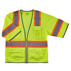 Ergodyne 24167 Glowear 8346Z Two-Tone Hi-Vis Class 3 Surveyor Vest, Lime, 2Xl/3Xl, 1/Each
