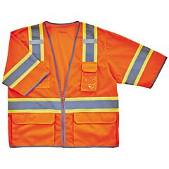 Ergodyne 24155 Glowear 8346Z Two-Tone Hi-Vis Class 3 Surveyor Vest, Orange, L/Xl, 1/Each
