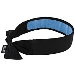 Ergodyne 12565 Chill-Its 6700Ct Evaporative Cooling Bandana W/Ct - Tie, Black, 6/Each