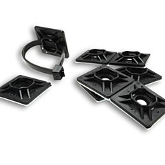 Act Almpa10000C Mounting Bases, 1", Black, Acrylic Adhesive