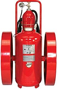 Buckeye 32140 300 Lb Abc Regulated Pressure Wheeled Extinguisher W/ Steel Wheels & Rubber Tread