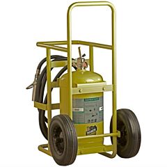 Buckeye 76501 65 Lb Halotron I Regulated Pressure Wheeled Extinguisher W/ Semi-Pneumatic Rubber Wheels