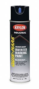Krylon S03550 Quik-Mark Inverted Marking Paint, Solvent Based, Asphalt Black, 20 Oz
