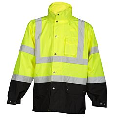 Kishigo Rwj102 Storm Cover Rainwear Jacket, Lime, Size Large/X-Large