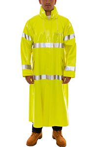 Tingley C53122.Lg Comfort-Brite Type R Class 3 Fr Coat, 48", Hood In Collar, Lime, Size: Large