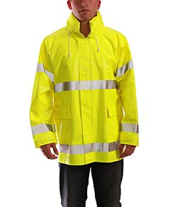 Tingley J53122.4X Comfort-Brite Type R Class 3 Fr Jacket, Hood In Collar, Lime, Size: 4X-Large