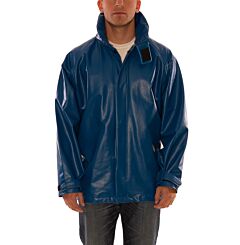 Tingley J44241.4X Eclipse Blue Arc Flash Fr Jacket, Storm Fly Front, Hood Snaps, Size: 4X-Large