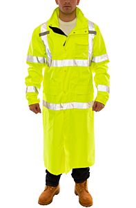 Tingley C24122.3X Icon Type R Class 3 Coat, 48", Elastic Cuffs, Hood In Collar, Lime, Size: 3X-Large