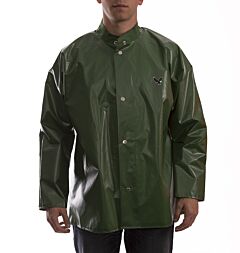 Tingley J22208.Lg Iron Eagle Green Rain Jacket, Storm Fly Front, Hood Snaps, Size: Large