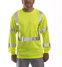 Tingley S75522.Sm Job Sight Class 3 Long Sleeve T-Shirt, Lime, Size: Small