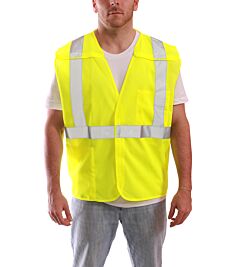 Tingley V70522.2X-3X Job Sight Class 2 Safety Vest, Mesh, 5 Point Breakaway, Lime, Size: 2X-3X