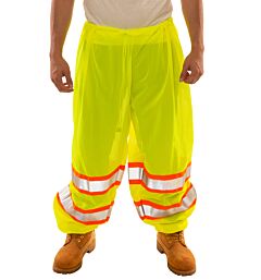 Tingley P70032.L-Xl Job Sight Class E Pants, Mesh, Elastic Waist And Drawcord, 2-Tone Tape, Lime, Size: L-Xl