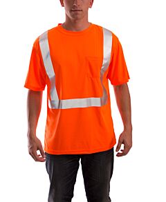 Tingley S75029.5X Job Sight Class 2 Short Sleeve T-Shirt, Orange, Size: 5X-Large