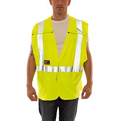 Tingley V81522.S-M Job Sight Fr Class 2 Fr Safety Vest, Solid, 5 Point Breakaway, Lime, Size: S-M