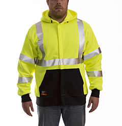 Tingley S88122.5X Job Sight Fr Hooded, Zipper, Lime, Size: 5X-Large