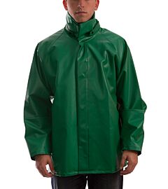 Tingley J41248.Md Safetyflex Green Jacket, Storm Fly Front, Hood Snaps, Inner Cuffs, Size: Medium