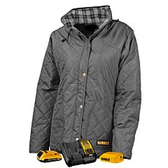 Radians Dchj084Cd1-Xl Dewalt Women'S Black Flannel Quilted Jacket With Battery, X-Large, 1/Each