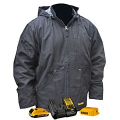 Dewalt Dchj076Abd1-M Black Heavy Duty Work Jacket With Battery, Size Medium, 1/Each