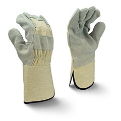 Radians Rwg3400Wgm Side Split Gray Cowhide Gloves, Gauntlet Cuff, Size Medium