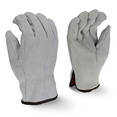 Radians Rwg4025Xl Economy Gray Split Cowhide Leather Drivers Gloves, Red Fleece Lined, Size X-Large