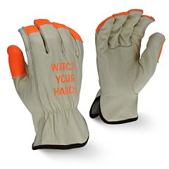 Radians Rwg4221Hvxxl Standard Grain Cowhide Leather Drivers Gloves, High Visibility, Size 2X-Large