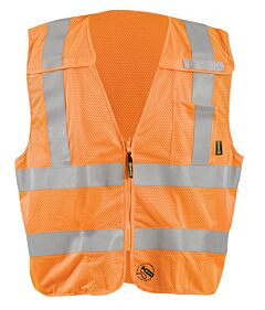 Occunomix Tse-Imbzx-O2X Self Extinguishing Break-Away Safety Vest With X-Back, Orange, Size 2X-Large