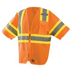 Occunomix Tse-Imz32T-O2X Self Extinguishing Class 3 Two Tone Safety Vest, Orange, Size 2X-Large