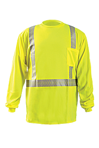 Occunomix Lux-Tlsp2B-Ym Class 2 Segmented Tape Long Sleeve T-Shirt, Yellow, Size Medium