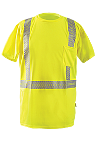 Occunomix Lux-Tssp2B-Ym Class 2 Segmented Tape Short Sleeve T-Shirt, Yellow, Size Medium