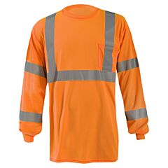 Occunomix Lux-Lstp3Bx-O5X Class 3 Long Sleeve Wicking Birdseye T-Shirt With X-Back, Orange, Size 5X-Large