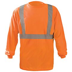 Occunomix Lux-Lst2Bx-Oxl Class 2 Long Sleeve Wicking Birdseye T-Shirt With X-Back, Orange, Size X-Large