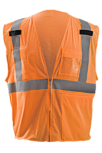 Occunomix Lux-Gcztab-O3X Mesh Vest With Pocket For Tablet, Orange, Size 3X-Large