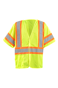 Occunomix Lux-Gcb32T-Y5X Break-Away Class 3 Mesh Safety Vest, Yellow, Size 5X-Large