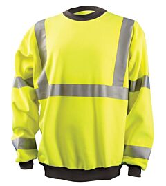 Occunomix Lux-Cswtx-Y4X Class 3 X-Back Crew Neck Sweatshirt, Yellow, Size 4X-Large