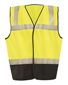 Occunomix Fr-Vm2142-Ys Class 2 Flame Resistant Black Bottom Safety Vest, Yellow, Size Small, 1/Each