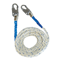 Falltech 8200Dh 100' Vertical Lifeline, Snap Hook With Snap Hook 5/8" White