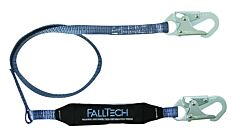 Falltech 8253 3' Shock Absorbing Lanyard Single Leg, Viewpack With Snap Hooks