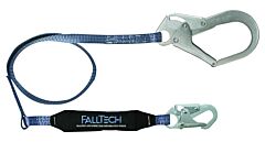 Falltech 82543 4' Shock Absorbing Lanyard Single Leg, Viewpack With Rebar Hook