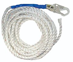 Falltech 8150T 50' Vertical Lifeline, Snap Hook With Taped-End 5/8" White