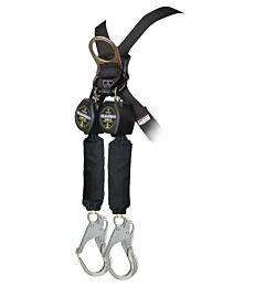 Falltech 72906Tb5 6' Arc Flash Mini Srd Twin-Leg Steel Carabiner/Clip, Alum Rebar Hooks