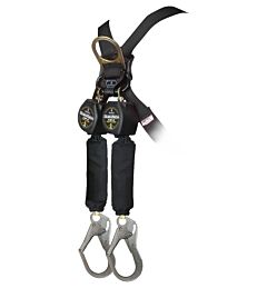 Falltech 72906Tb3 6' Arc Flash Mini Srd Twin-Leg Steel Carabiner/Clip, Steel Rebar Hooks