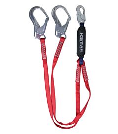 Falltech 8247By3A 6' Ironman Shock Absorbing Lanyard 12' Ff Y-Leg Alum Snap And Rebar Hooks