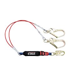 Falltech 8354Leyss3D 6' Shock Absorbing Lanyard Leading Edge Y-Leg With Srl D-Ring Steel Swivel Snap With Swivel Rebars