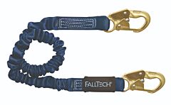 Falltech 8240 6' Shock Absorbing Lanyard Single Leg, Elastech With Snap Hooks